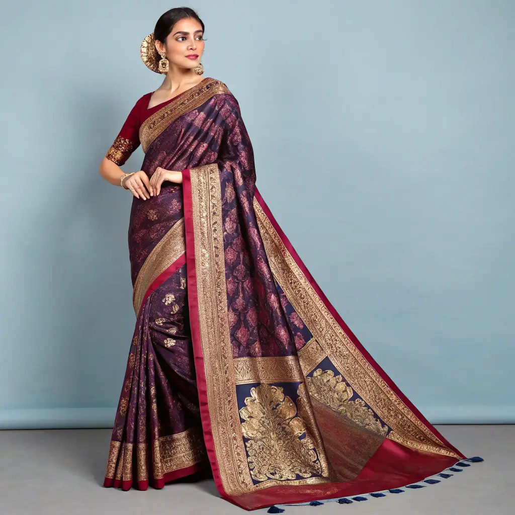 Banarasi Brocade Saree with Traditional Motifs